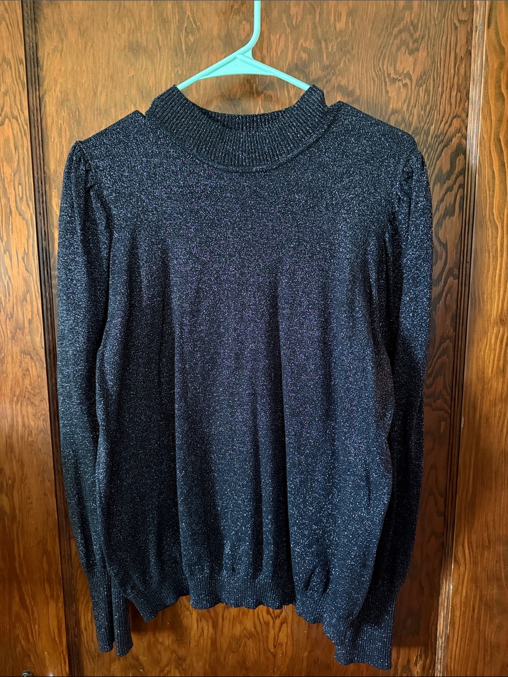 Studio 1940 Black Metallic Knit Pullover